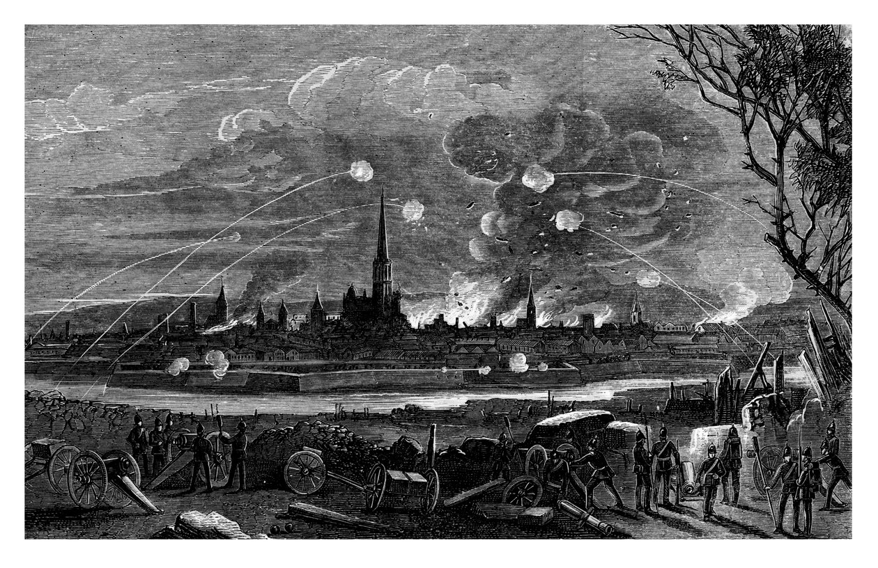 Bombardowanie Strasburga we Francji, 1875 r autorstwa Unbekannt