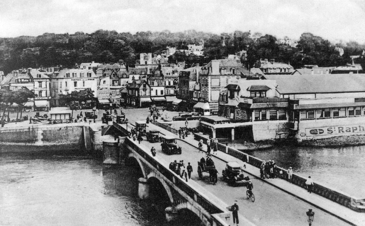 Most na rzece Touques, Trouville, Francja, ok. 1920 autorstwa Unbekannt
