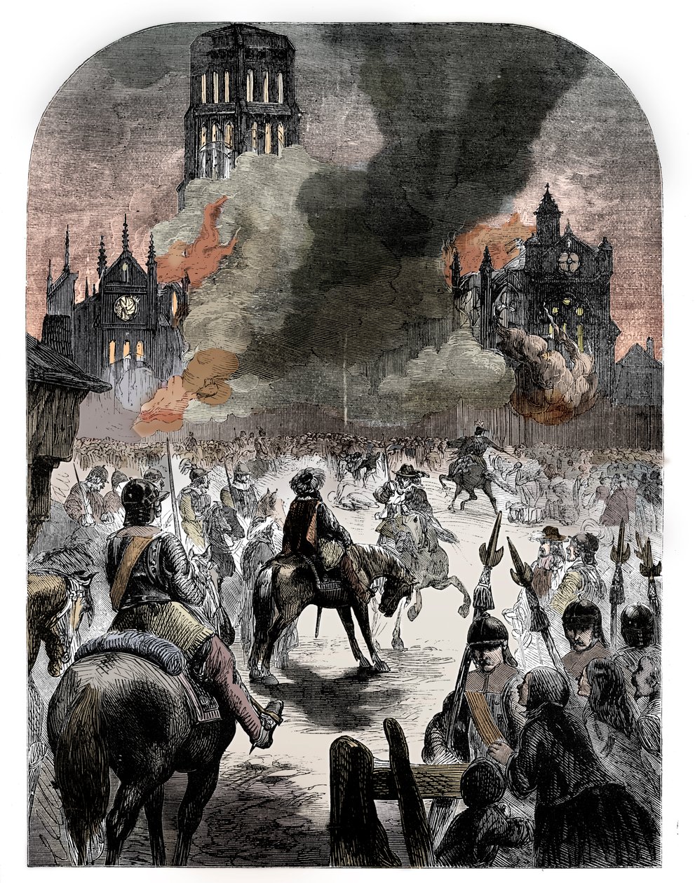 Spalenie katedry św. Pawła podczas Wielkiego Pożaru Londynu, ok. 1902 r. autorstwa Unbekannt