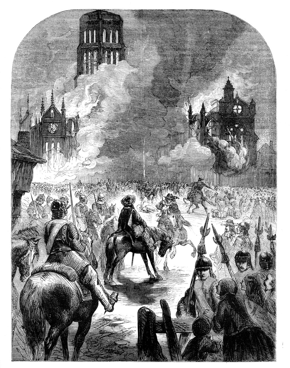 Spalenie katedry św. Pawła podczas Wielkiego Pożaru Londynu, ok. 1902 r. autorstwa Unbekannt