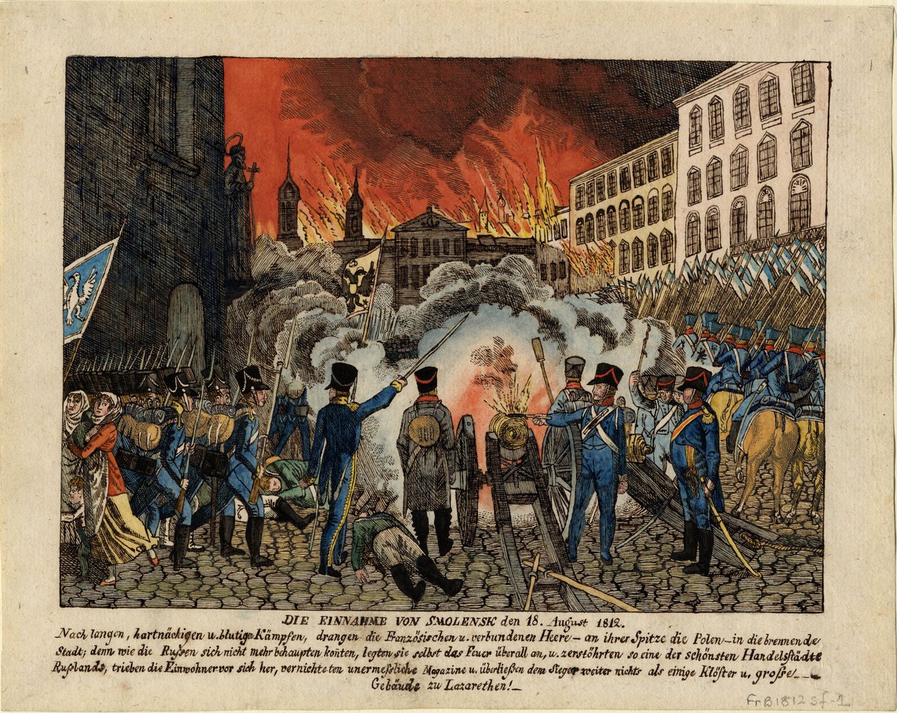 Zdobycie Smoleńska 18 sierpnia 1812 r. 1812 r. autorstwa Unbekannt