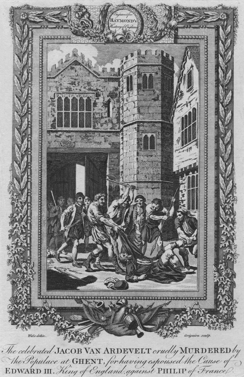 Słynny Jacob Van Ardevelt okrutnie zamordowany przez ludność w Gandawie, ok. 1787 autorstwa Unbekannt