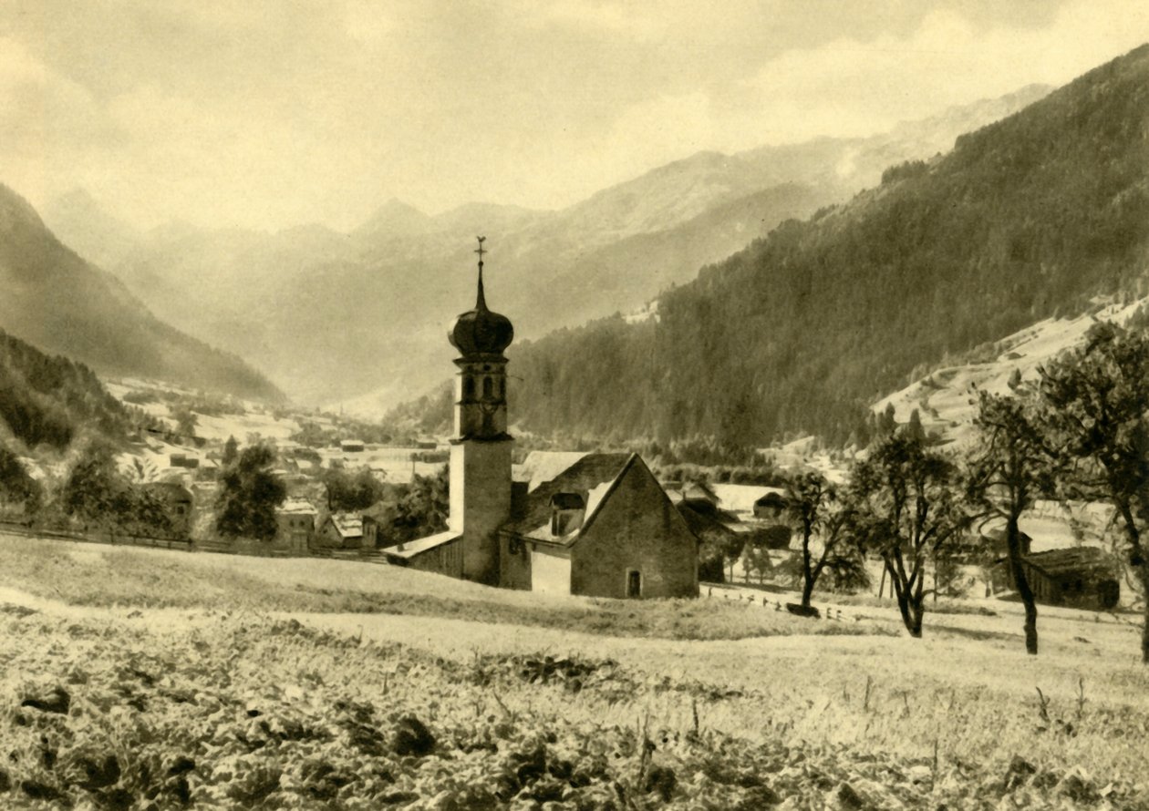 Kościół św. Mikołaja w Gortipohl, Austria, c1935. autorstwa Unbekannt