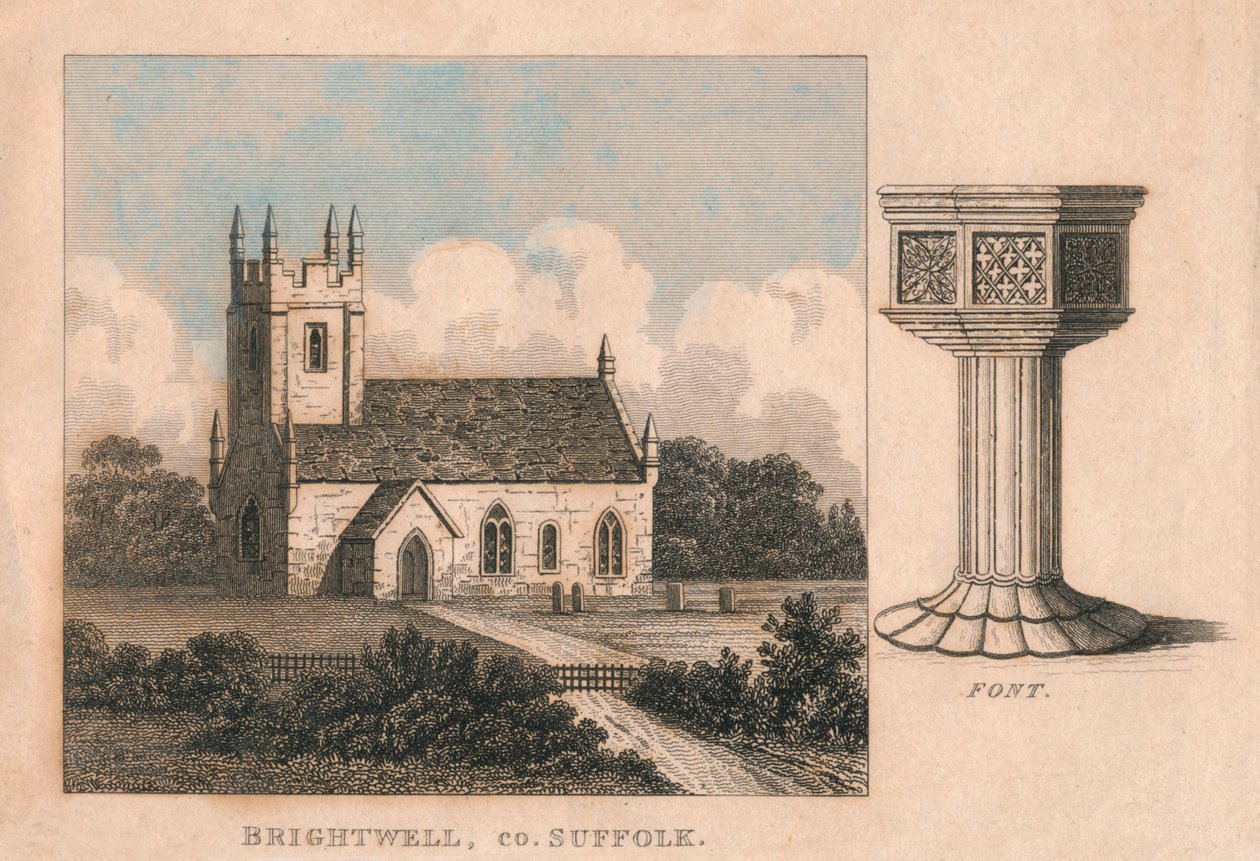 Kościół św Jana Chrzciciela, Brightwell, Suffolk, XIX w. autorstwa Unbekannt