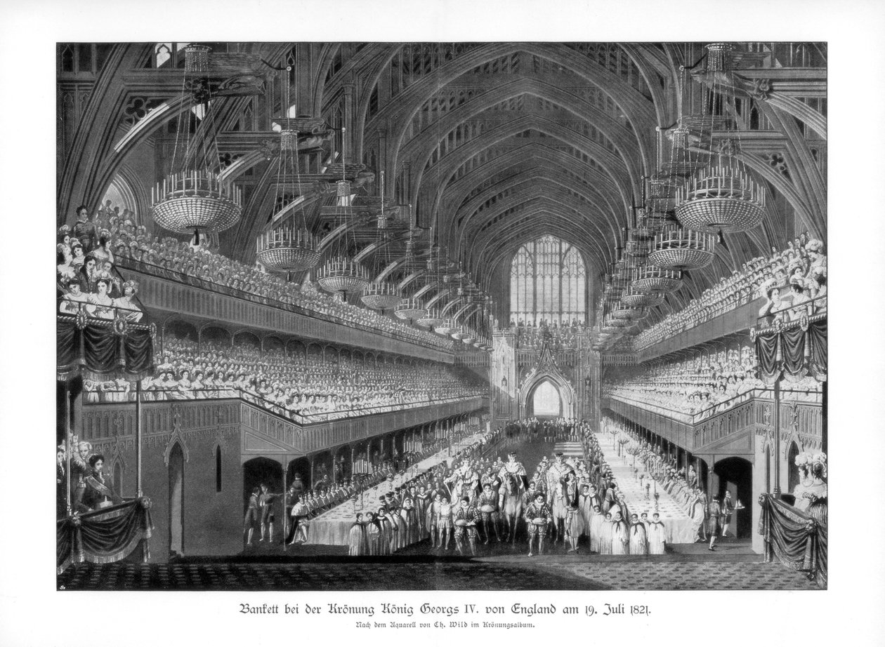 Bankiet koronacyjny Jerzego IV w Westminster Hall, Londyn, 19 lipca 1821 1900 autorstwa Unbekannt