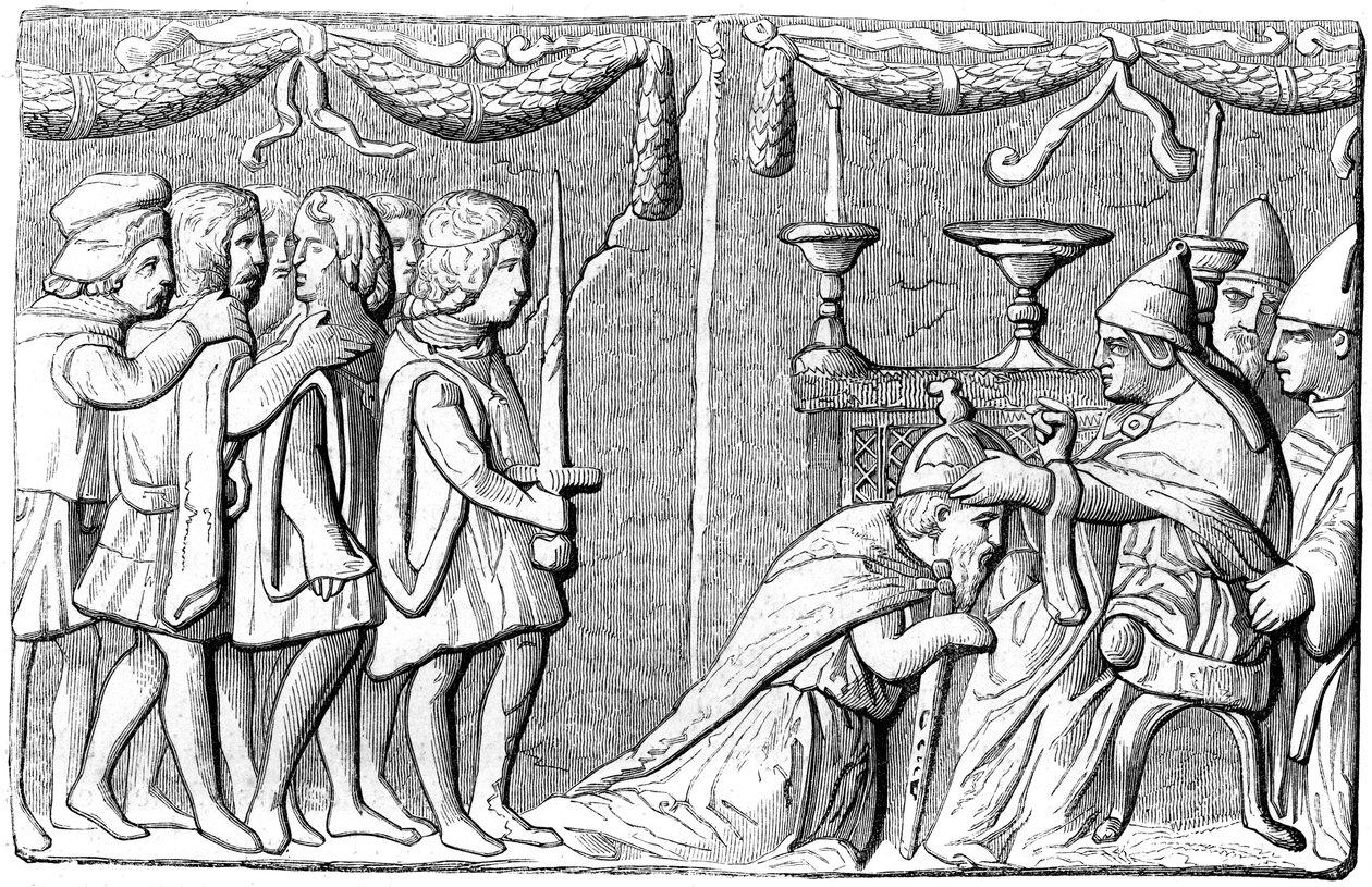 Koronacja cesarza Zygmunta 1368-1437 przez papieża Eugeniusza IV, XV w. 1849 autorstwa Unbekannt