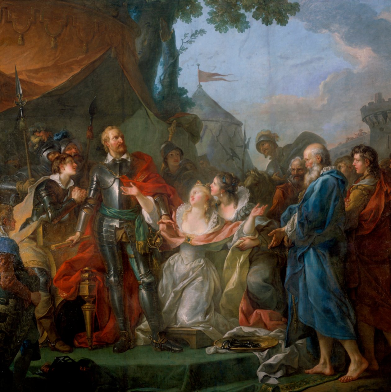 Odważne działanie Eustache de Saint-Pierre podczas oblężenia Calais, 1346 autorstwa Unbekannt