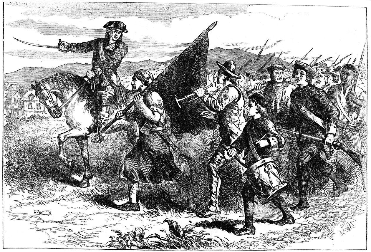 Tłum w Springfield z czarną flagą, c1776-1781 c1880 autorstwa Unbekannt