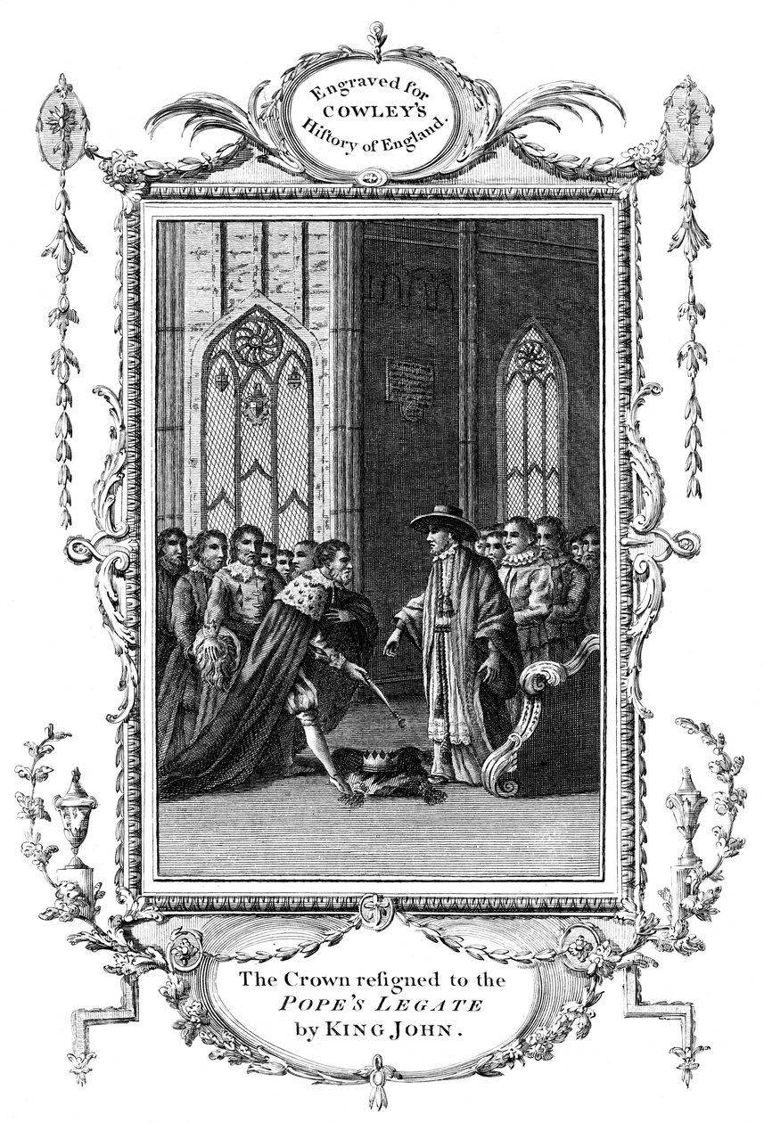 Korona zrezygnowana na rzecz legata papieża przez króla Jana 1167-1216, 1213 autorstwa Unbekannt