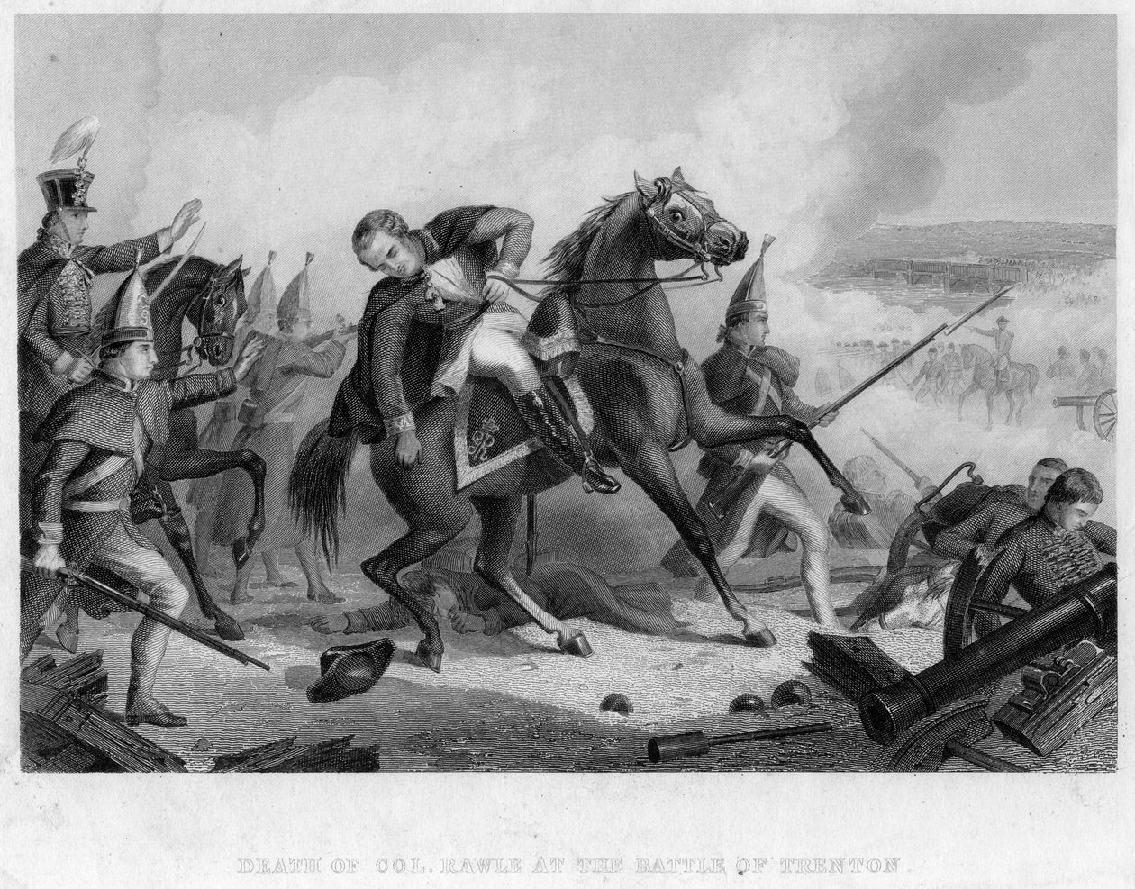 Śmierć pułkownika Rawle w bitwie pod Trenton, 1776 autorstwa Unbekannt