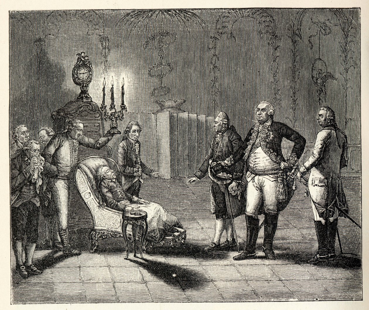Śmierć Fryderyka II 17 sierpnia 1786 r. autorstwa Unbekannt