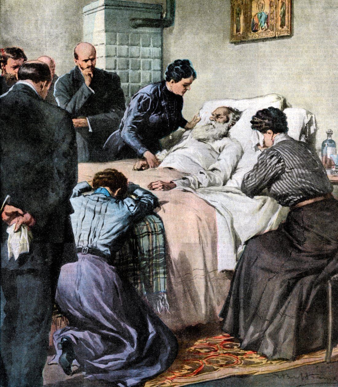 Śmierć Lwa Tołstoja, rosyjskiego pisarza i filozofa, 1910 autorstwa Unbekannt