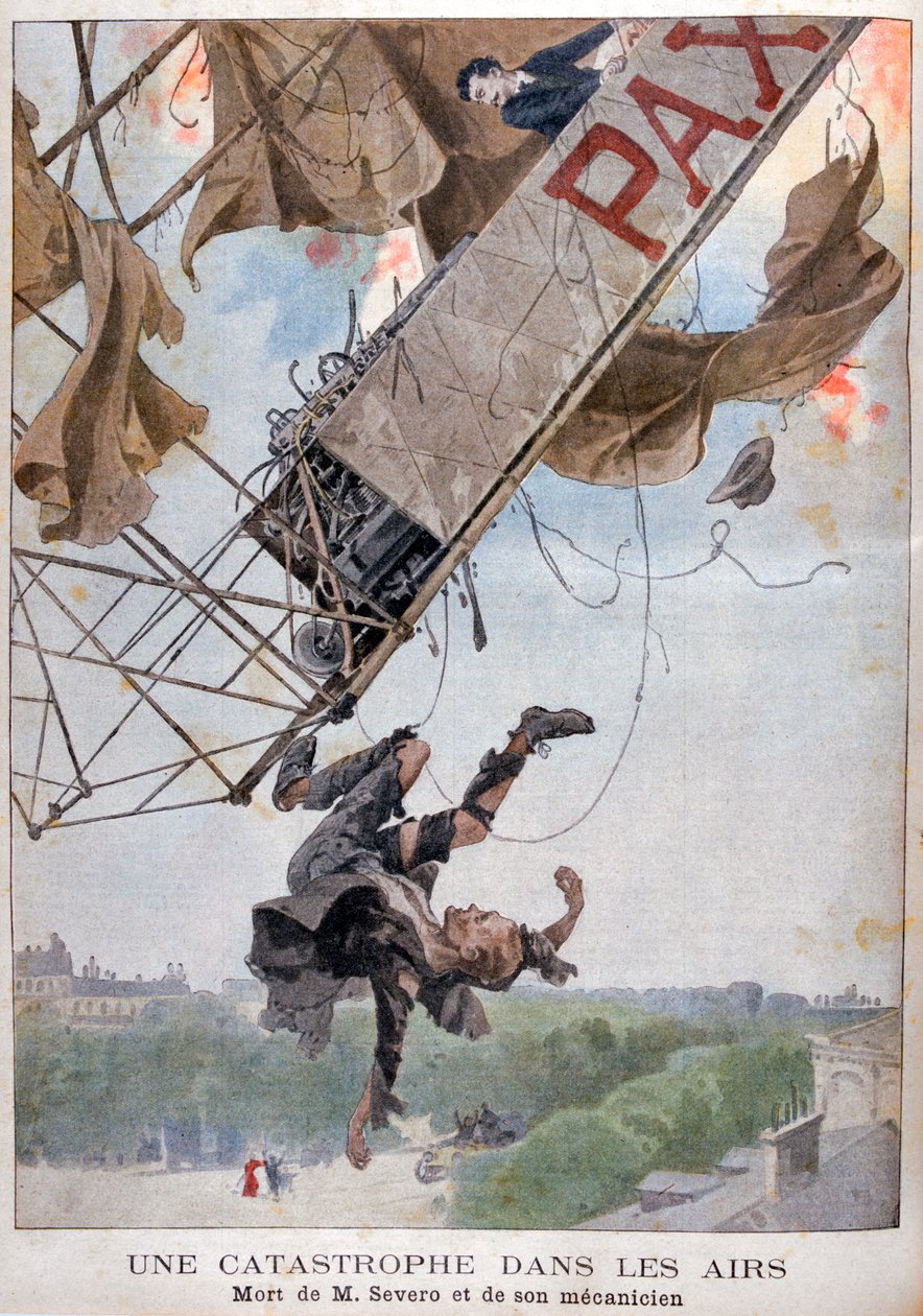 Śmierć lotnika Auguste Severo nad Paryżem, 1902 autorstwa Unbekannt