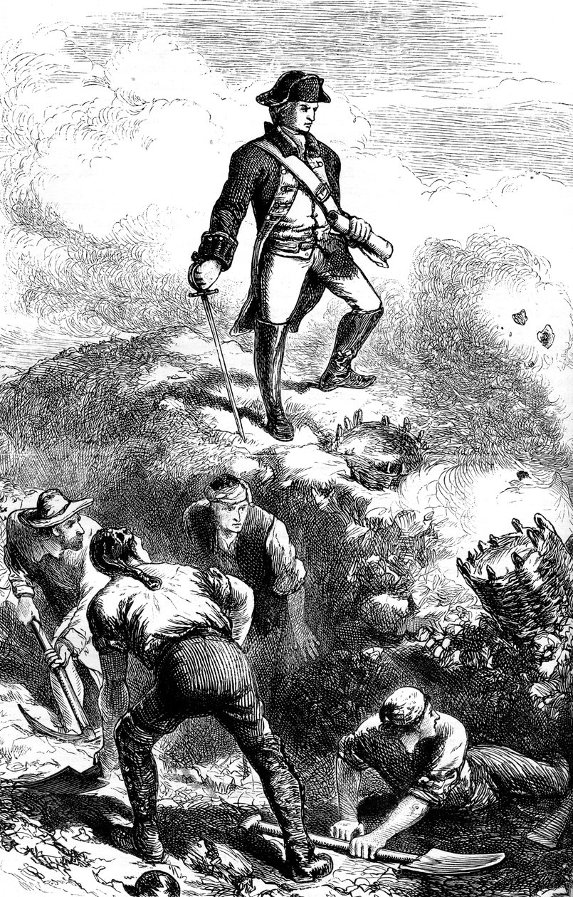 Obrona Breeds Hill, Prescott w reducie, 1775 c1880 autorstwa Unbekannt