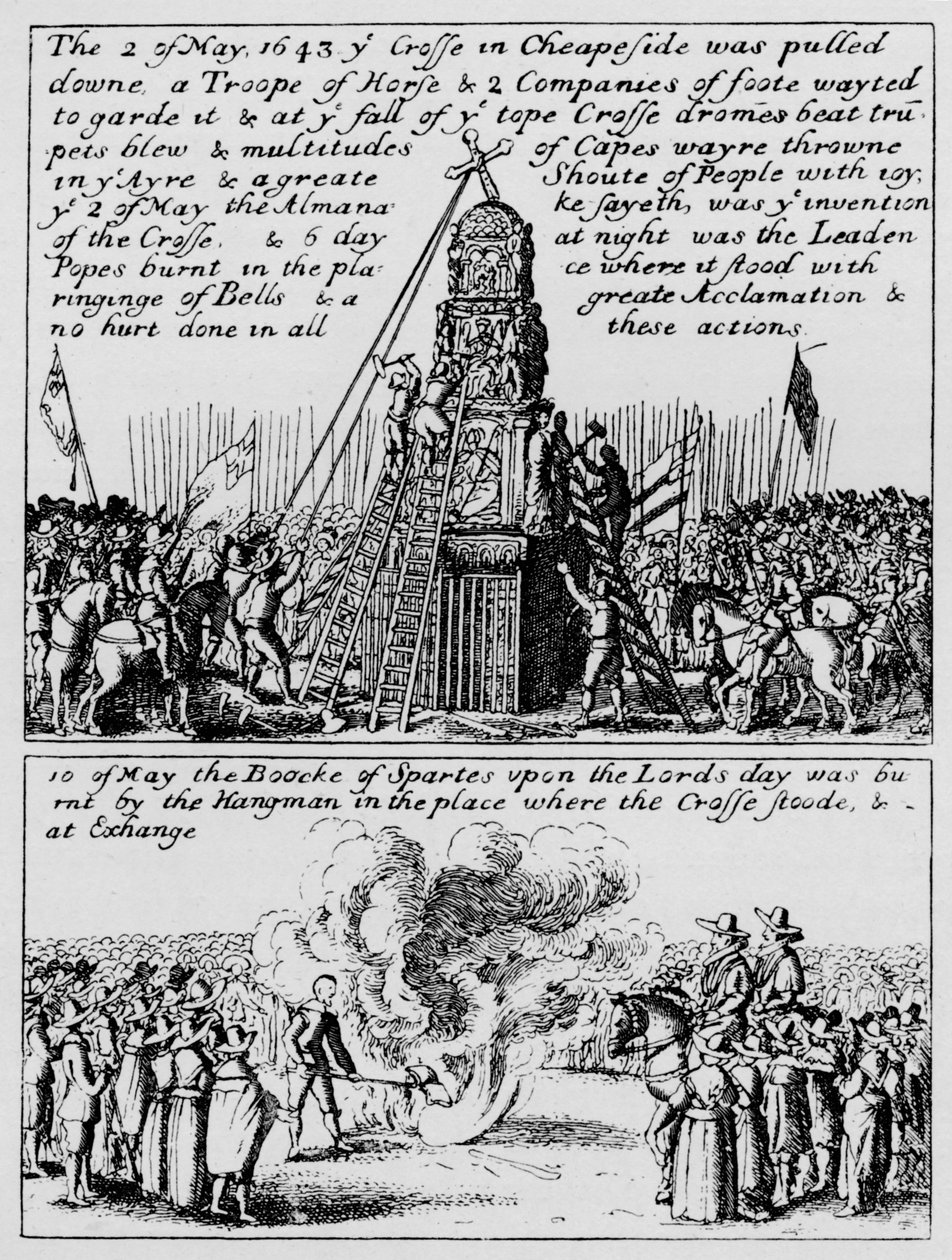 Zniszczenie Krzyża Cheapside i spalenie Księgi Sportu, maj 1643 1903 autorstwa Unbekannt