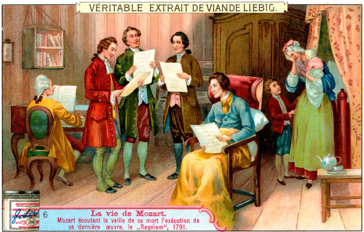 Umierający Mozart słuchający wykonania swojego Requiem, 1791, ok. 1900 autorstwa Unbekannt