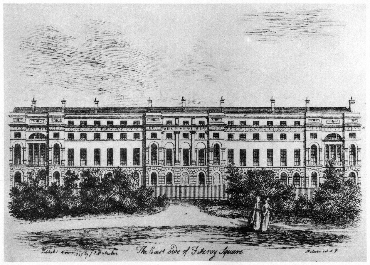 Wschodnia strona Fitzroy Square, Londyn, 1807 1907 autorstwa Unbekannt