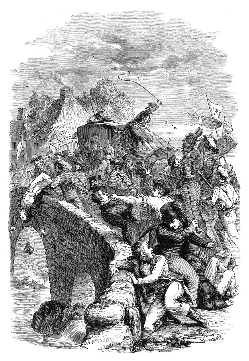 Zamieszki wyborcze w Hawick, Scottish Borders, 1837 c1895 autorstwa Unbekannt