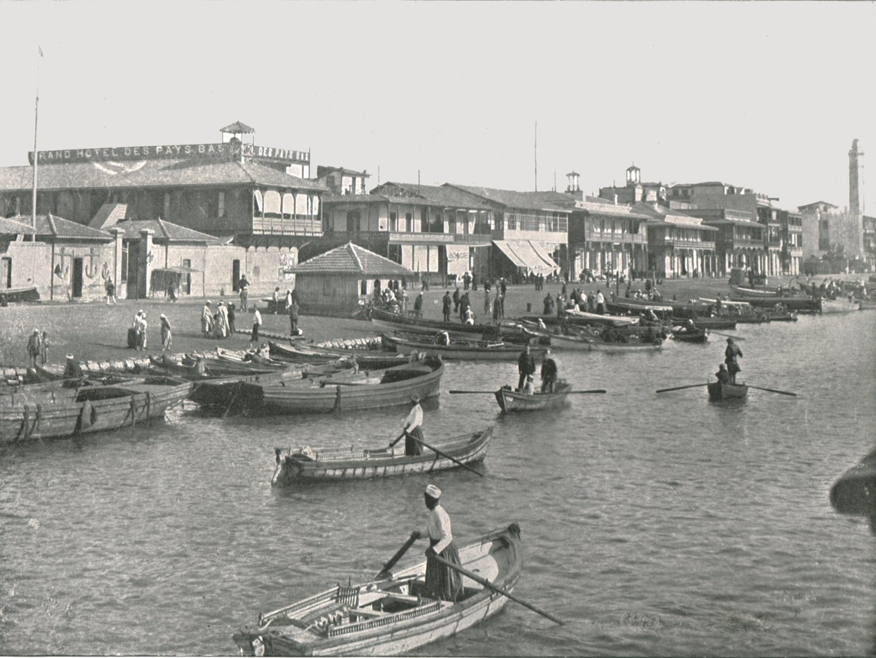 Wejście do Kanału Sueskiego w Port Said, Egipt, 1895. autorstwa Unbekannt