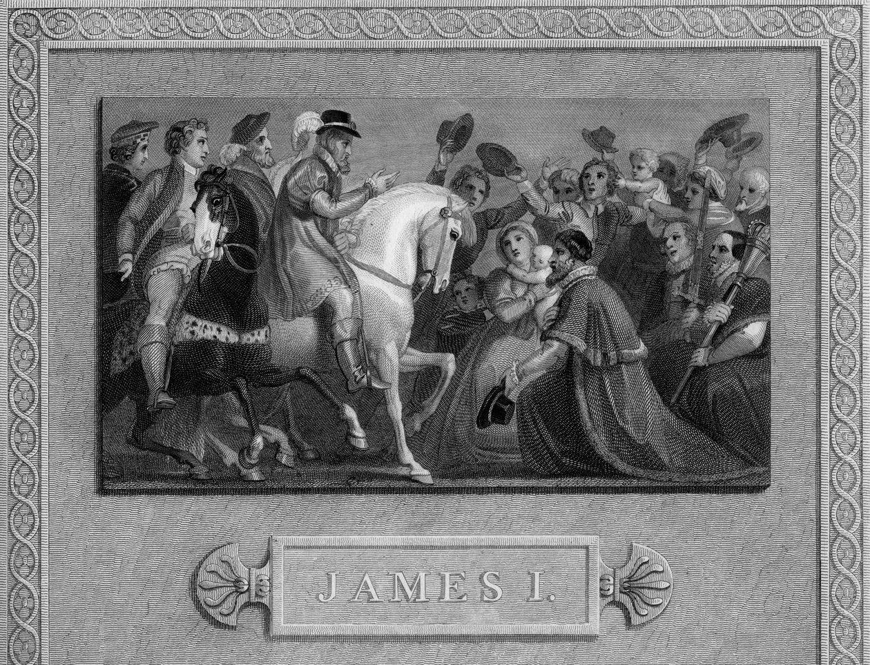 Wjazd Jakuba I do Londynu, ok. 1603, XIX w. autorstwa Unbekannt