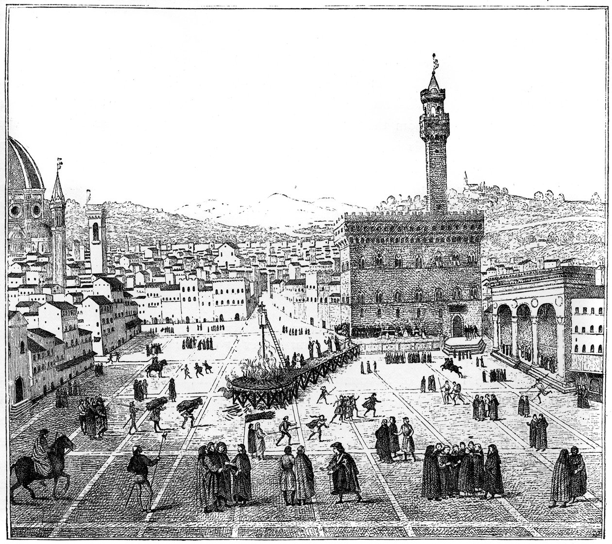 Egzekucja Girolamo Savonaroli na Piazza Della Signoria, Florencja, 1882 r. autorstwa Unbekannt