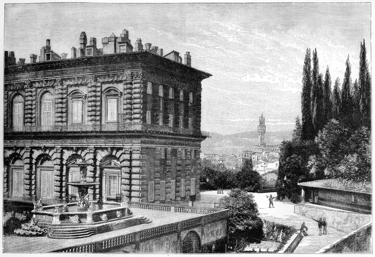 Fasada Ammanati, Pałac Pitti, Florencja, Włochy, 1882 autorstwa Unbekannt