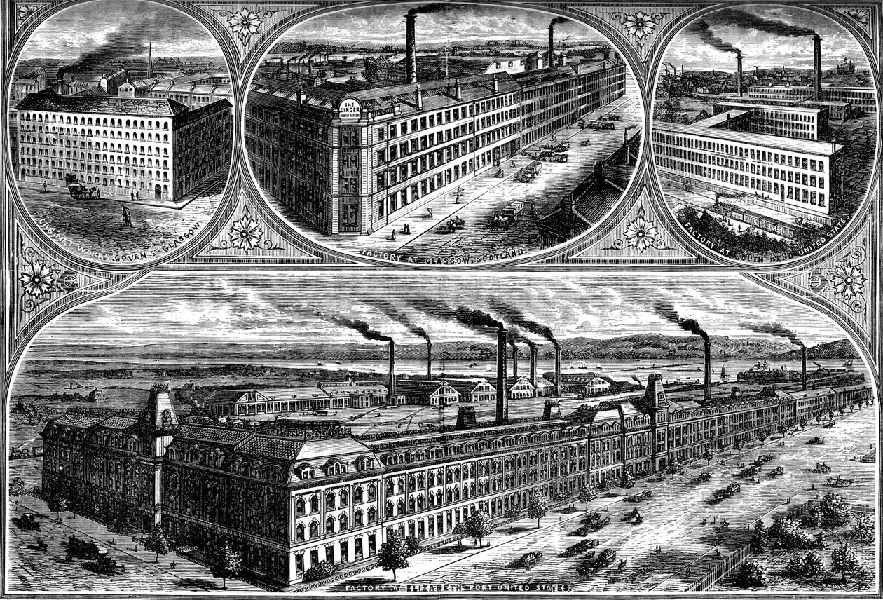 Fabryki Singer Manufacturing Company, ok. 1880 r. autorstwa Unbekannt