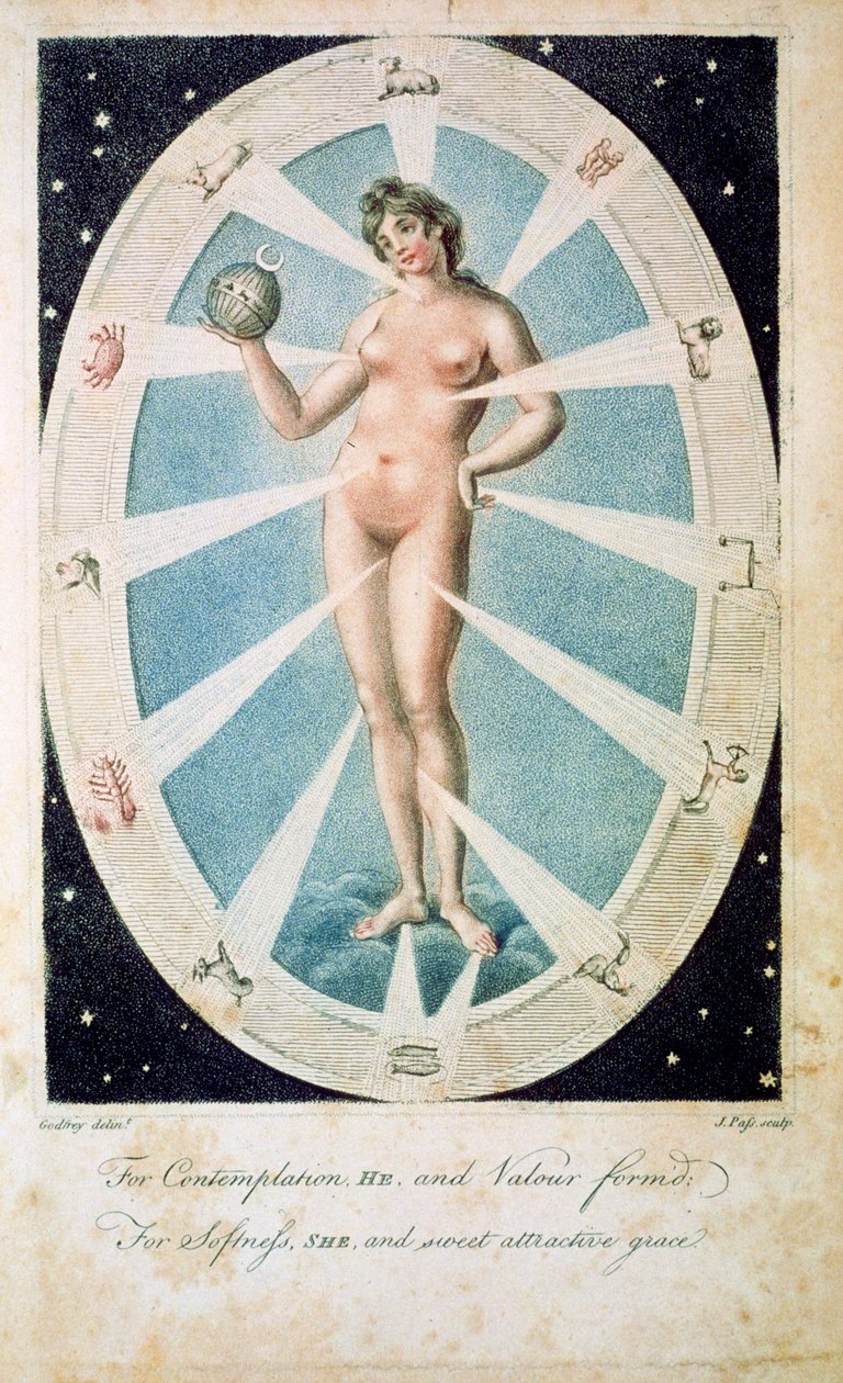 Forma żeńska z symbolami astrologicznymi, 1790 autorstwa Unbekannt