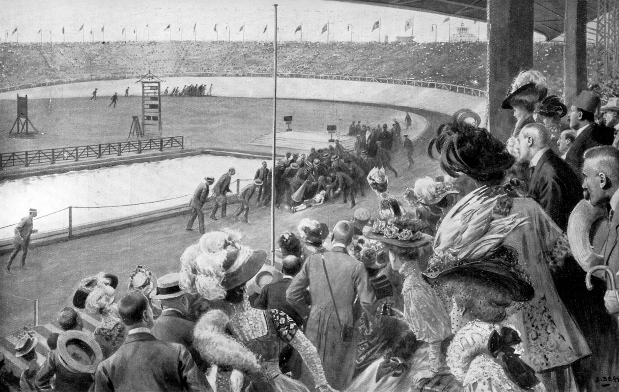 Finisz maratonu, Igrzyska Olimpijskie, Londyn, 1908, ok. 1920 autorstwa Unbekannt