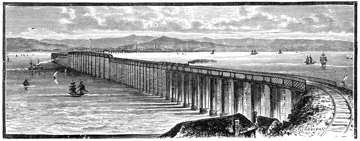 Pierwszy most Tay od południa, Szkocja, 1900 autorstwa Unbekannt