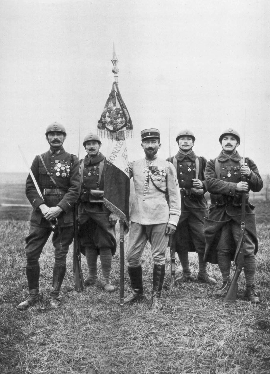 Flaga Regiment de Marche, francuskiej Legii Cudzoziemskiej, c1914-1918 autorstwa Unbekannt