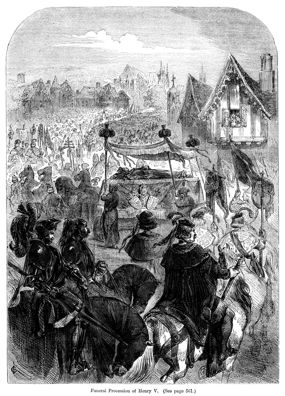 Kondukt pogrzebowy króla Henryka V, 1422 autorstwa Unbekannt