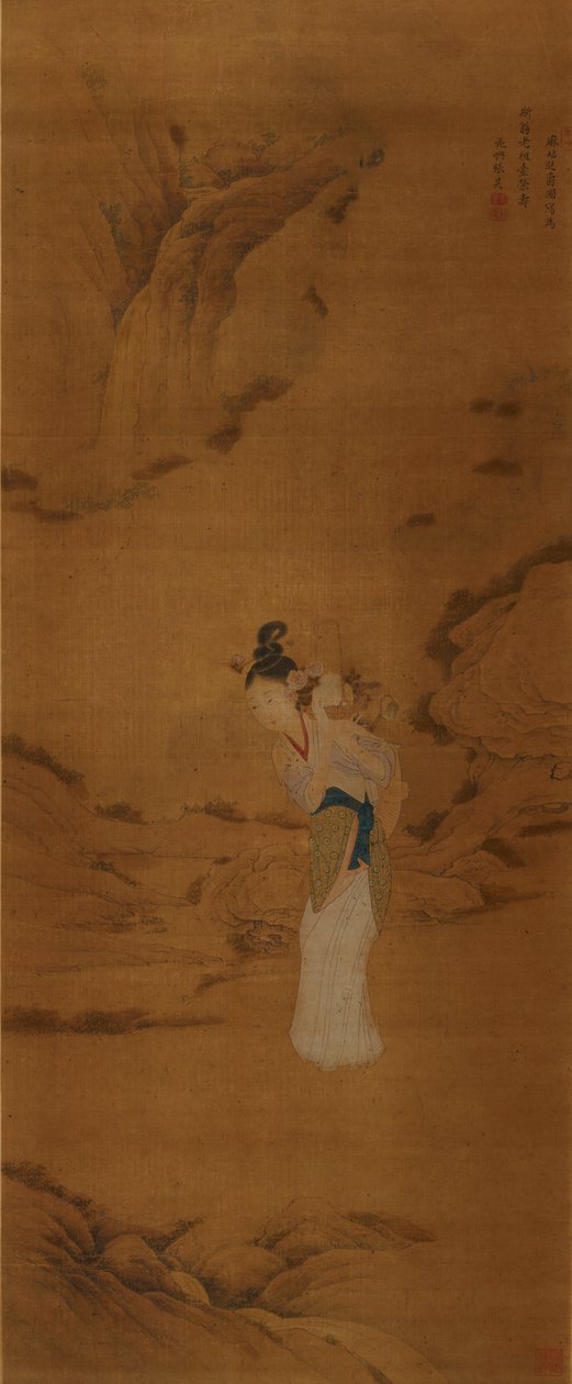 Bogini Magu z koszem kwiatów, dynastia Qing 1645-1911 autorstwa Unbekannt
