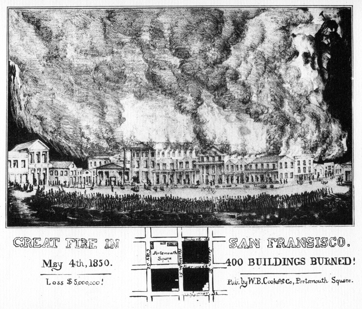 Wielki pożar w San Francisco w Kalifornii, 1850 1937 autorstwa Unbekannt