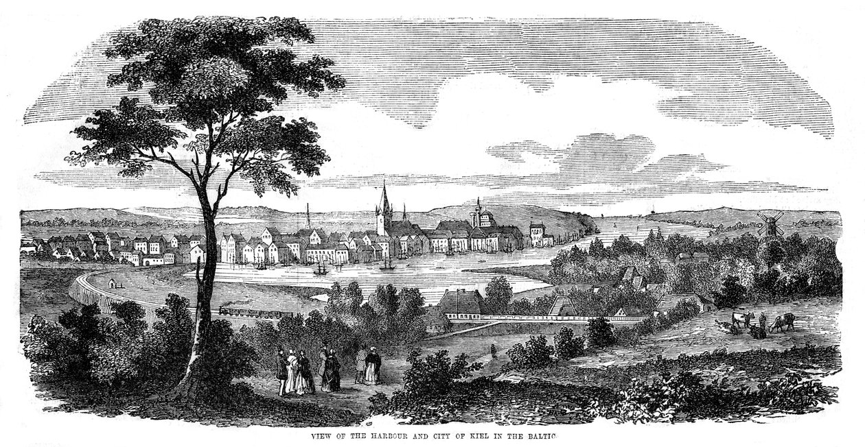 Port i miasto Kilonia, północne Niemcy, 1855 autorstwa Unbekannt