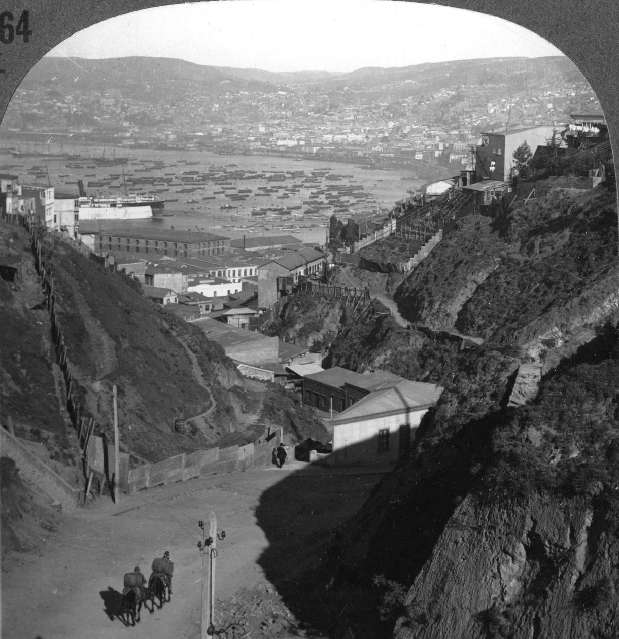 Port i miasto Valparaiso, Chile, ok. 1900 autorstwa Unbekannt