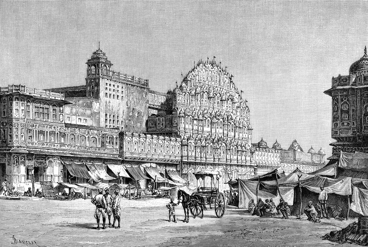 Główna ulica w Jaipur, Indie, 1895 autorstwa Unbekannt