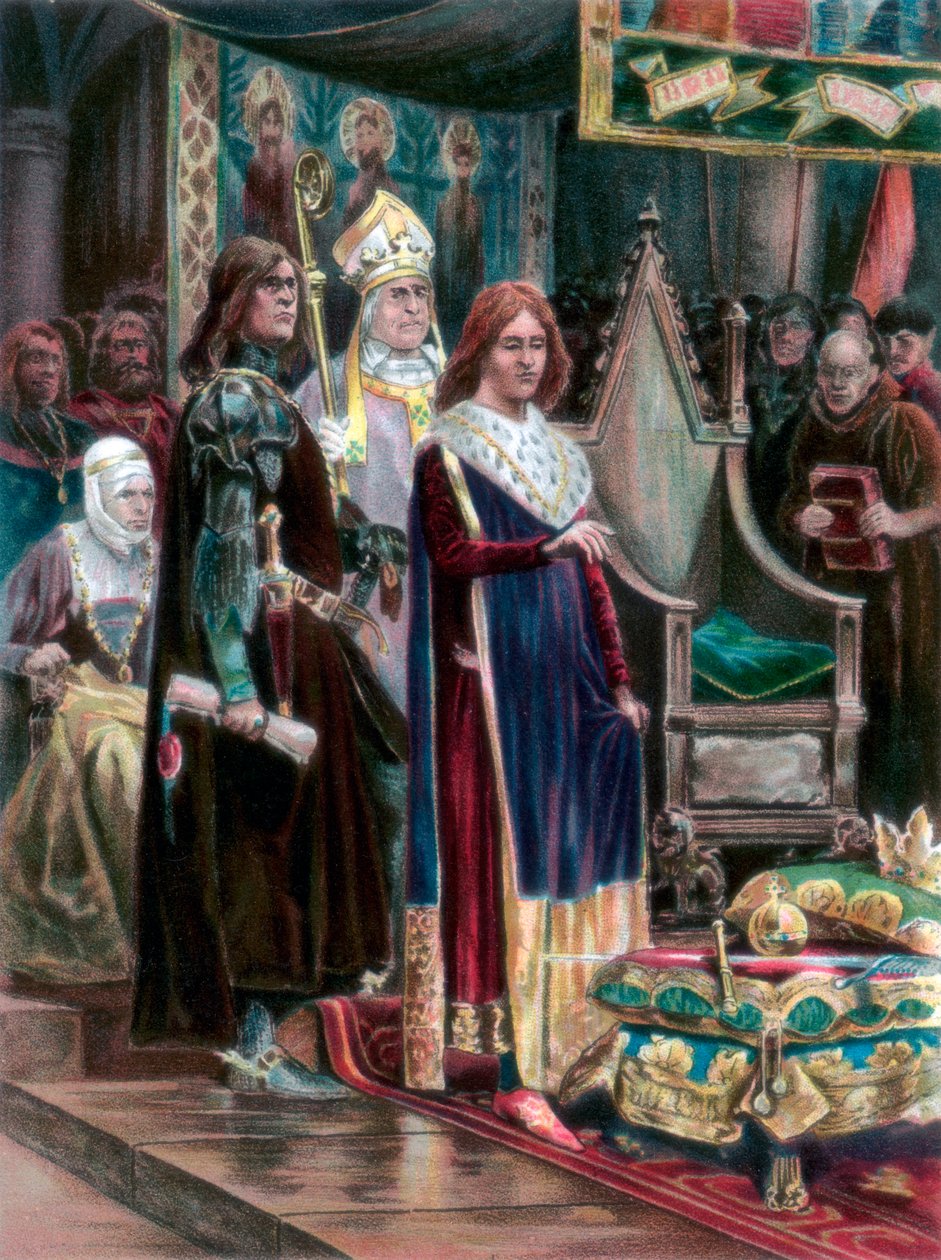 Inwestytura Edwarda III z paliuszem, Westminster, Święto Gromniczne, 1327, 1902 autorstwa Unbekannt