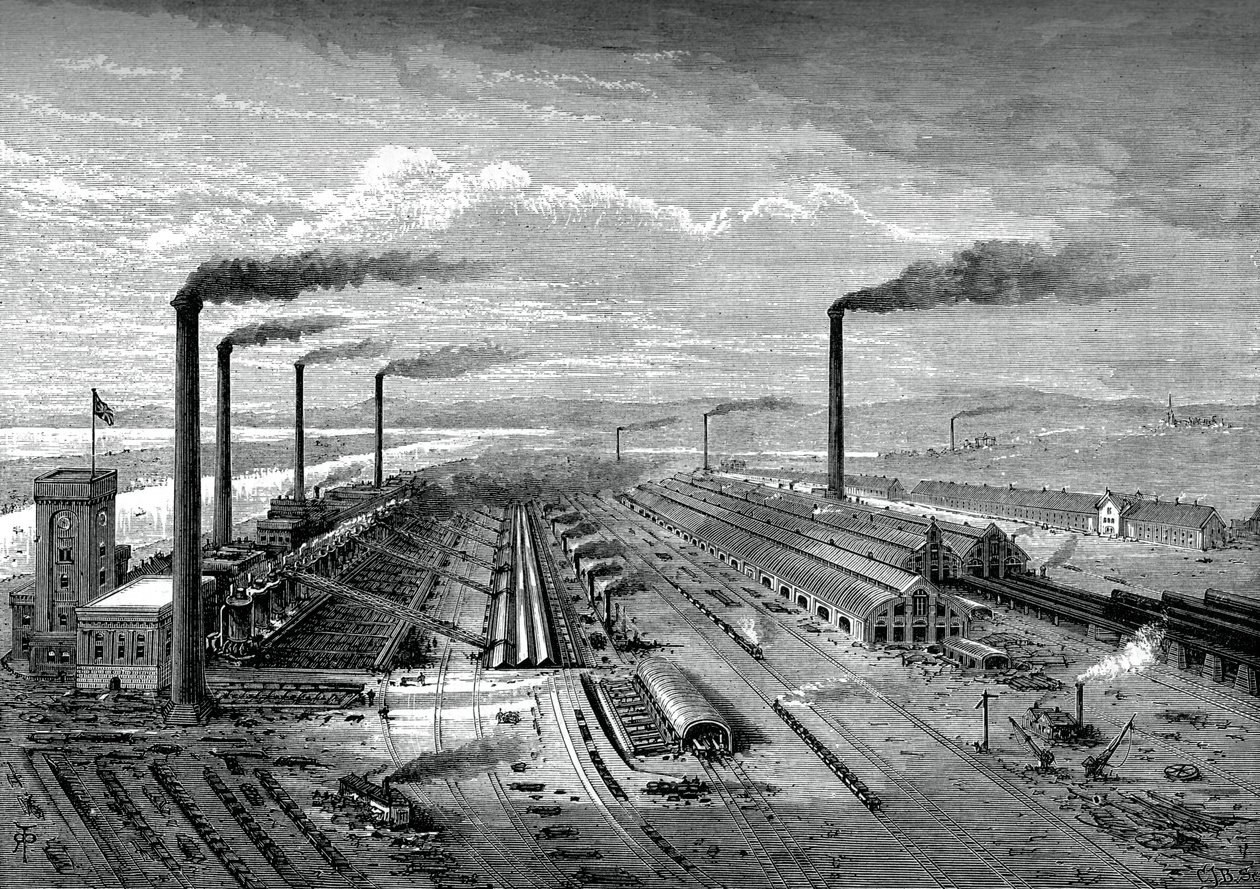 Huta żelaza i stali w Barrow, ok. 1880 r. autorstwa Unbekannt