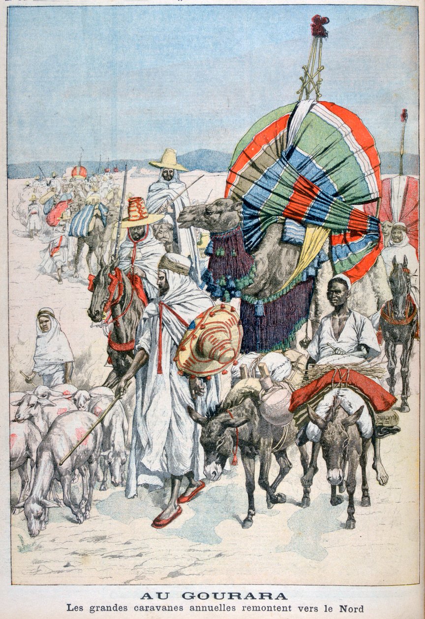 Duże karawany roczne zmierzające na północ, Gourara, Algieria, 1903 autorstwa Unbekannt