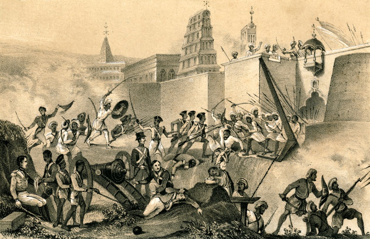 Ostatni wysiłek Tippoo Saiba w Seringapatam, 1799, 1847 autorstwa Unbekannt