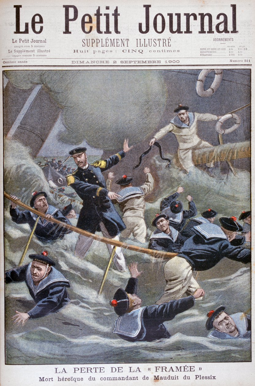 Utrata francuskiego niszczyciela Framee, 1900 autorstwa Unbekannt