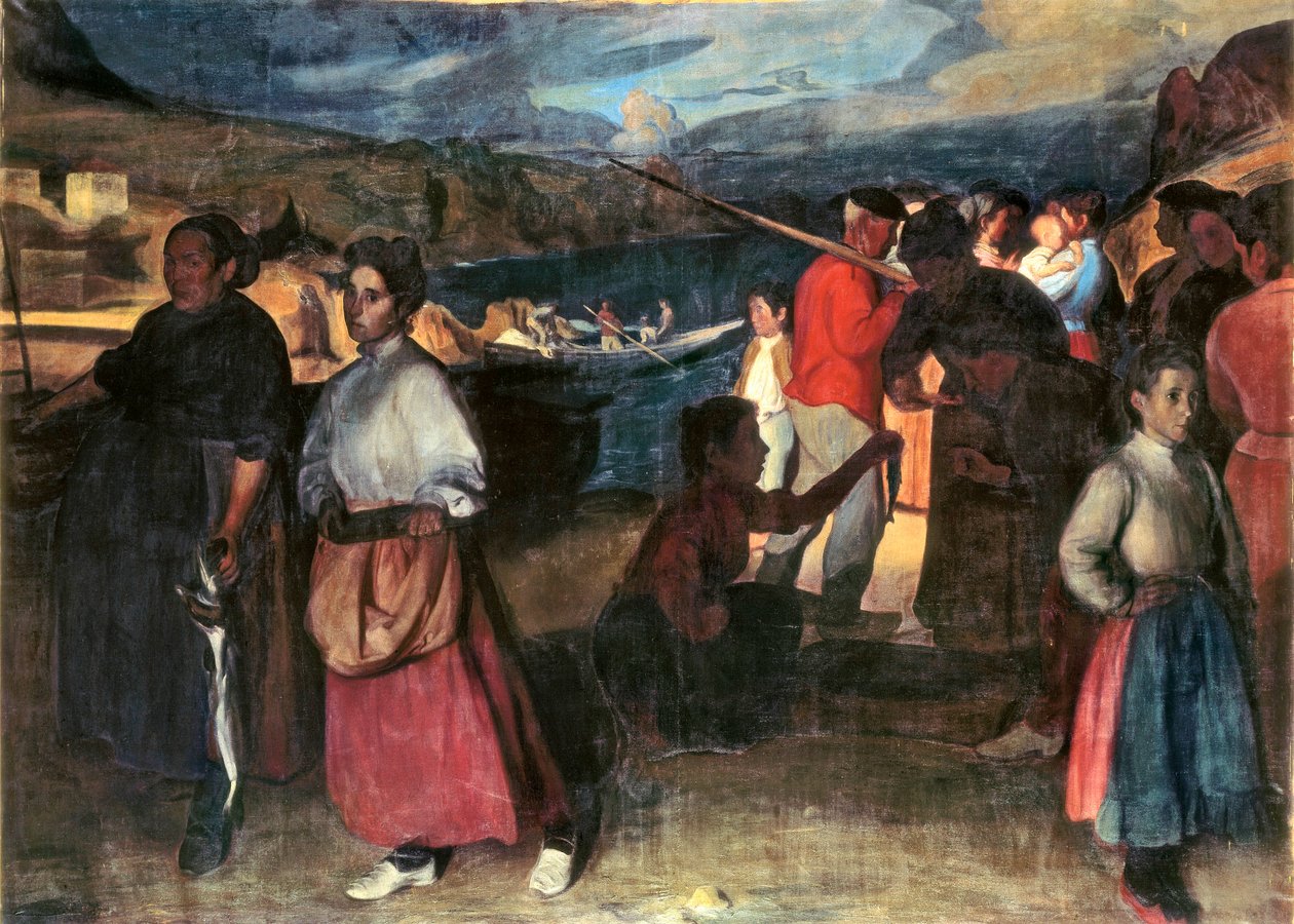 „Kupiec sardynek” Obraz Angel Larroque Echevarria (1874-1961) Olej na płótnie. autorstwa Unbekannt