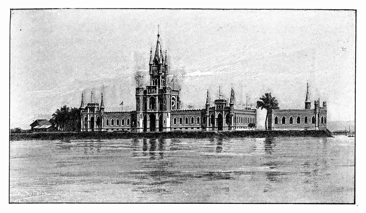 Miniaturowy pałac na Wyspie Fiskalnej, Zatoka Guanabara, Brazylia, 1895 autorstwa Unbekannt