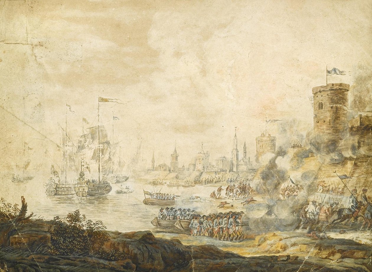 Bitwa morska pod Chesmą 5 lipca 1770 r., XVIII wiek autorstwa Unbekannt