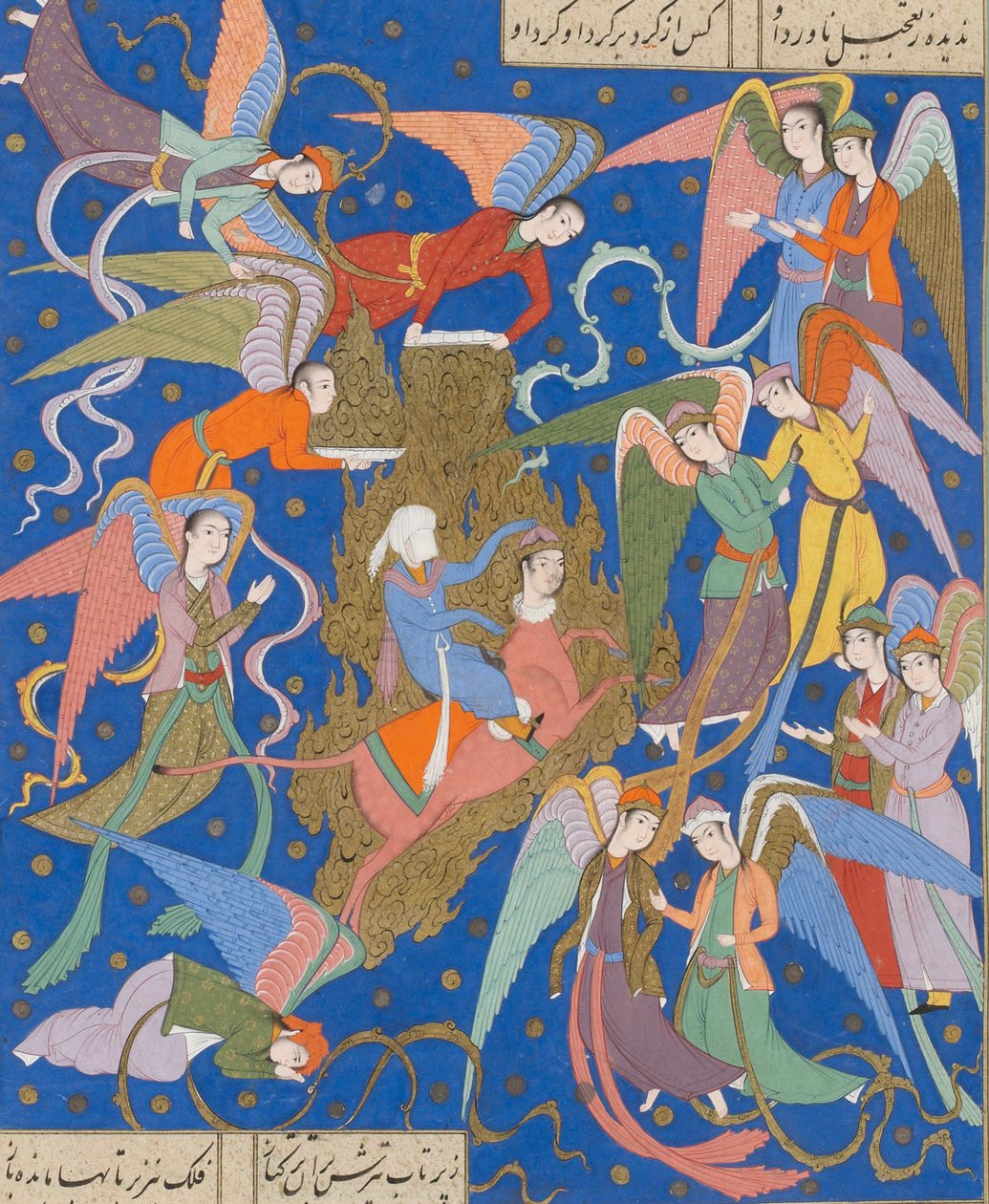 Nocna podróż Proroka. Z rękopisu Khamsa z Nizami, ok. 1930. 1620. autorstwa Unbekannt