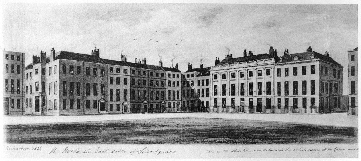 Północna i południowa strona Soho Square, Londyn, 1826 1907 autorstwa Unbekannt