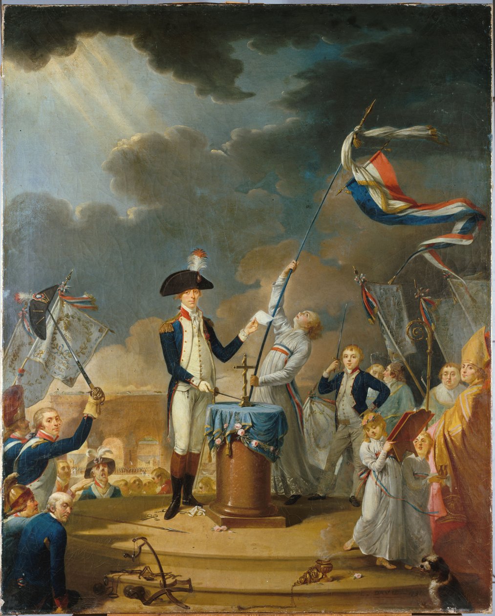Przysięga La Fayette na Festiwalu Federacji, 14 lipca 1790, 1791. autorstwa Unbekannt