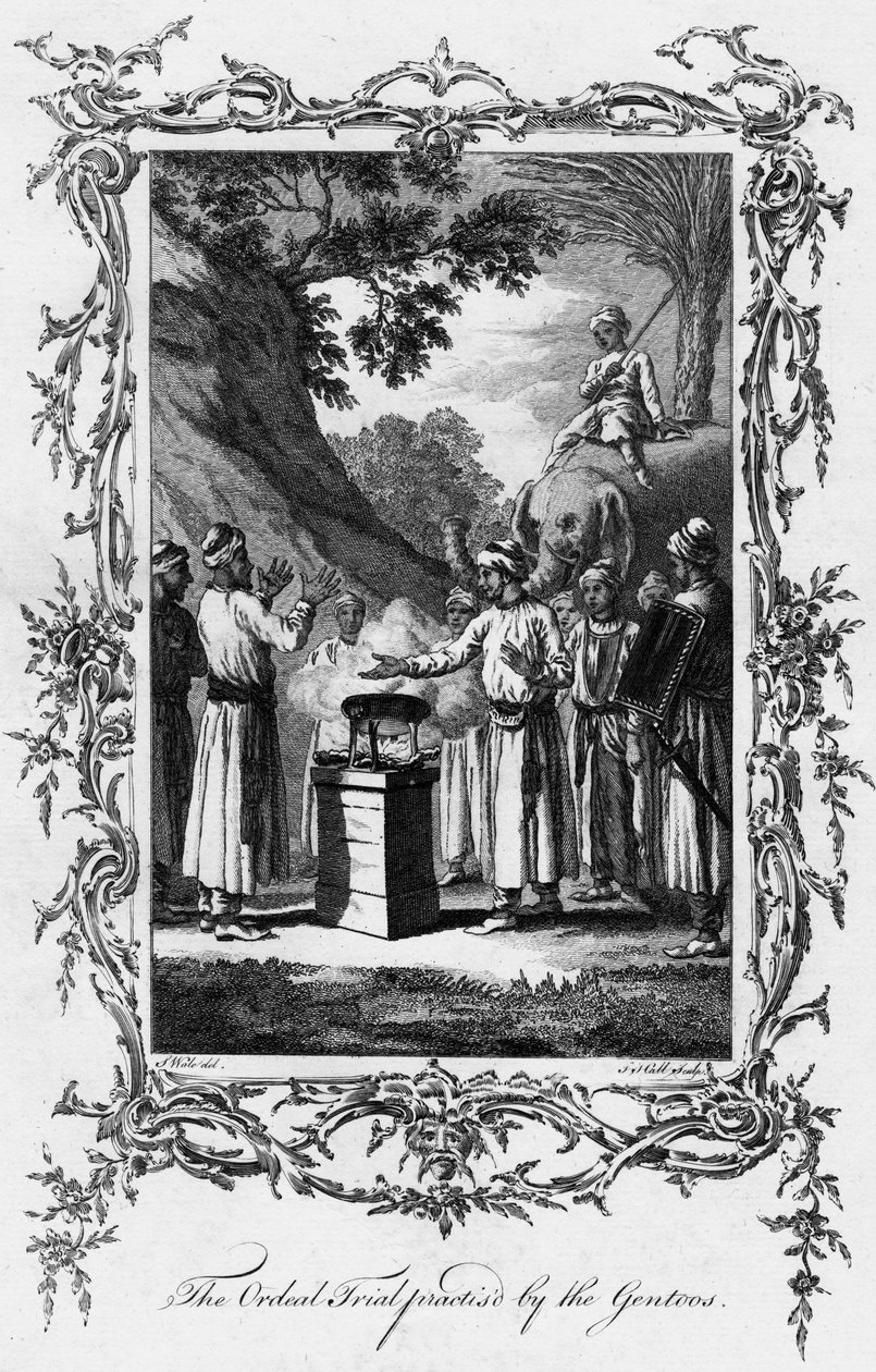 Próba próbna praktykowana przez Gentoos, ok. 1770 r. autorstwa Unbekannt
