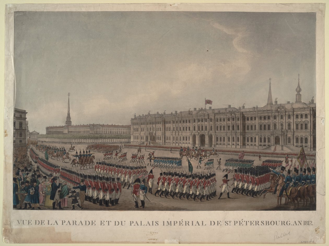Parada przed Pałacem Zimowym w Petersburgu 1812, 1812 autorstwa Unbekannt